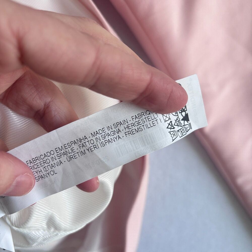 Zara Blazer Jacket Womens S Light Pink Pastel Office Easter Preppy Career Spring - Picture 6 of 9